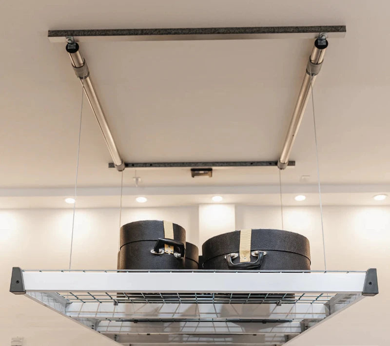 Auxx Lift 4X6 & 4X8 400LBS Weight Capacity Racking Kit Lift - Remote Controlled For Easy Storage Organization