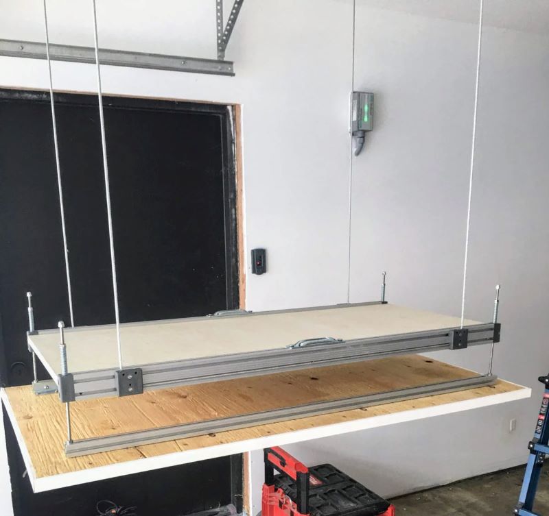 Attic Lift 20.75" X 44" & 28.75" X 56" 400LBS Automatic Lift With Easy-Use Remote Control For Storage Organization